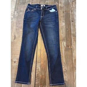 VGS Womens Dark Wash Skinny Jeans Embellished Pockets Size‎ 6